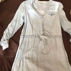 A light washed jean dress